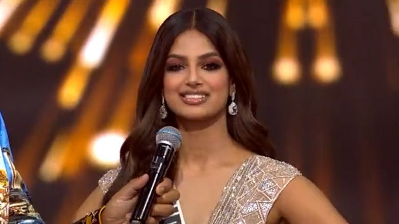 Miss Universe 2021 Harnaaz Kaur Sandhu's Winning Answer at The Pageant: Watch Video of Miss India From Question-Answer Round That Helped Her Win The Crown