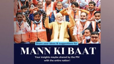 India News | PM Modi Invites Citizens to Share Views for 'Mann Ki Baat' on Dec 26