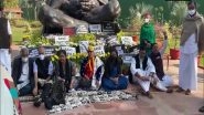 India News | Suspended Opposition MPs Continue to Protest at Gandhi Statue in Parliament