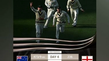 Sports News | Ashes: Richardson Strikes Early After Aus Declare; Eng Need 448 to Win 2nd Test (Tea, Day 4)