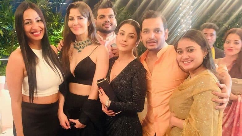 Shehnaaz Gill Looks Pretty in a Sequined Dress at Her Manager’s Engagement Ceremony, Dances to Zingat (View Pics and Video)