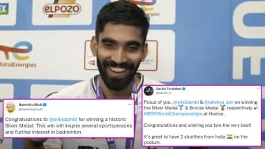 Prime Minister Narendra Modi, Sachin Tendulkar and Others Praise Kidambi Srikanth After His Historic Silver Medal Triumph at BWF World Championships 2021 (Check Posts)