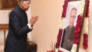 Pranab Mukherjee Birth Anniversary: Ram Nath Kovind Pays Floral Tribute to Former President