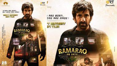 Ramarao on Duty: Makers of Ravi Teja’s Upcoming Action Thriller Unveil New Poster on His Birthday!