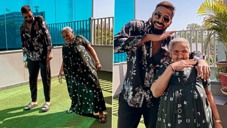 Hardik Pandya and His Nani Groove to Allu Arjun’s Viral Srivalli Song (Watch Video)