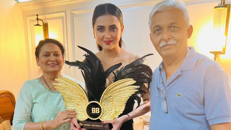 Tejasswi Prakash Wins Bigg Boss 15, Actress Poses With Her Parents And Says ‘The Trophy Comes Home’