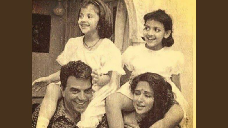 #NationalGirlChildDay: Hema Malini Shares a Cute Throwback Picture With Her Daughters To Celebrate the Day (View Pic)