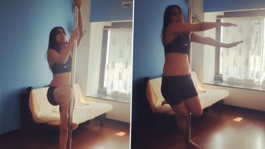 Nia Sharma Tries Her Hands on Pole Dancing and the Actress Surprisingly Does It Well! (Watch Video)