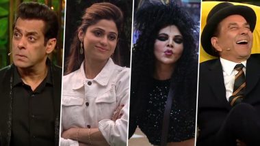 Bigg Boss 15: Salman Khan Schools Shamita Shetty; Dharmendra Deol Praises Rakhi Sawant for Her Entertainment Quotient on the Weekend Ka Vaar Episode