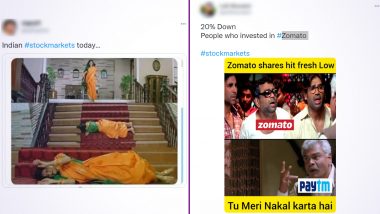 #stockmarkets Funny Memes & Jokes Go Viral After Zomato, Paytm Shares Fall, Sensex Tumbles 774 Points, Nifty Slips Below 17,400 Mark