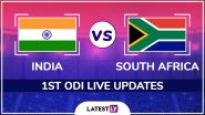 SA 68/3 in 17.4 Overs | India vs South Africa Live Score Updates 1st ODI 2022: Hosts Lose Quinton de Kock, Aiden Markram in Quick Succession