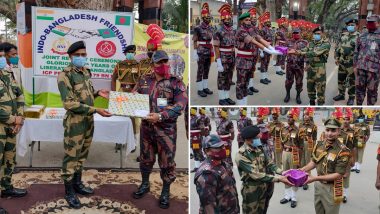 BSF South Bengal Frontier Exchange Sweets and Greetings With Border Guard Bangladesh on Eve of Republic Day 2022 (See Pics)