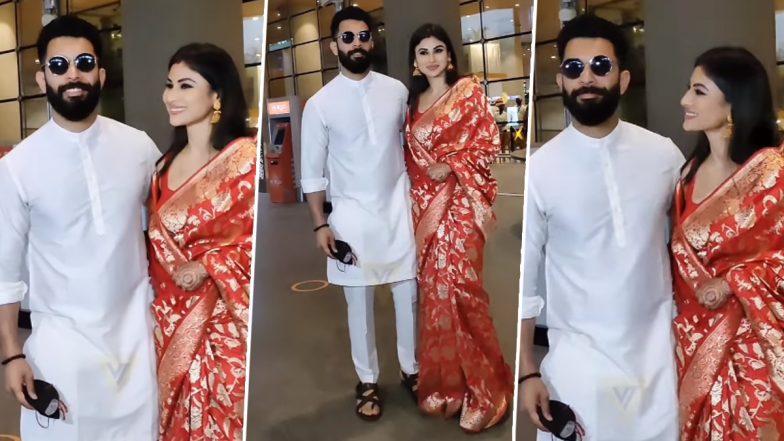 Mouni Roy and Suraj Nambiar Look Stylish at the Airport As They Make Their First Public Appearance Post Marriage – WATCH