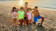 Cristiano Ronaldo Plays Football With His Kids on a Beach, Shares Picture With Caption 'Proud Dad' (See Post)