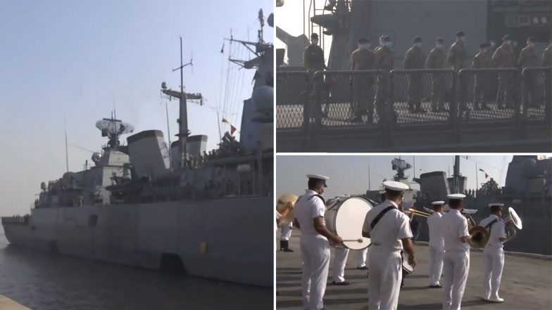 German Navy Frigate Bayern F217 Arrives in Mumbai (Watch Video)