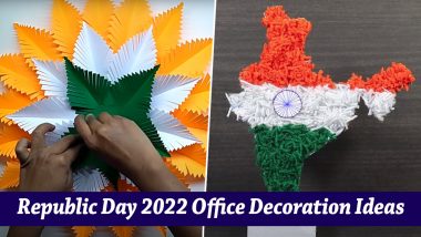 Republic Day 2022 Office Decoration Ideas: Tricolour Rosettes And DIY Paper Flowers for Workspace to Pep Up the Spirit of Patriotism (Watch Videos)