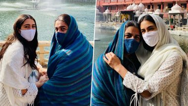 Sara Ali Khan Seeks Blessings as She Visits Mahakaleshwar Jyotirlinga Temple With Mother Amrita Singh (View Pics)