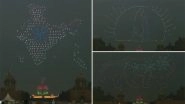 Republic Day 2022: Drone Formations at Vijay Chowk in Delhi During 73rd R-Day Celebrations (Watch Video)