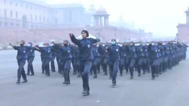 Republic Day 2022: Parade Rehearsal Underway at Delhi’s Rajpath for 73rd Republic Day Celebrations (Watch Video)