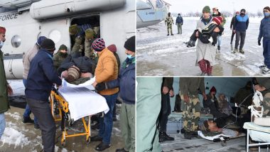BSF Airlifts 3 Patients For Medical Attention From Snow-Bound Tangdhar Sector in J&K's Kupwara, Watch Video