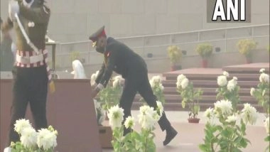 India News | On His Superannuation, Lt Gen CP Mohanty Lays Wreath at National War Memorial