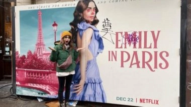 Entertainment News | Lily Collins Reacts to Graffiti on Poster of 'Emily in Paris'