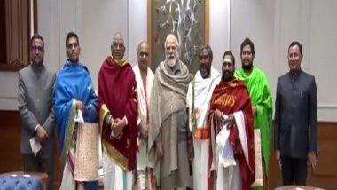 India News | Priests from Tirupati, Srisaila Devasthanam  Meet PM Modi, Offer Prasad from Holy Shrines