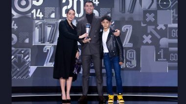 Cristiano Ronaldo Poses With Pregnant Girlfriend and Son After Receiving FIFA Special Award 2021 (View CR7's Family Pic)