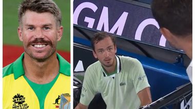 David Warner Gets In Sarcastic Mode Over Daniil Medvedev's Australian Open 2022 Meltdown (View Tweet and Video)