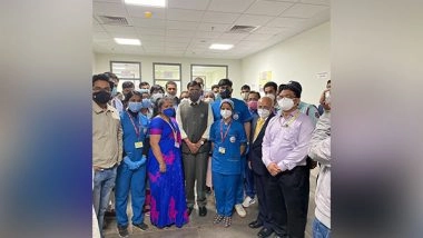 India News | Mansukh Mandviya Congratulates Healthcare Workers at AIIMS Kalyani in WB as India Surpasses 150 Cr COVID Vaccination Mark