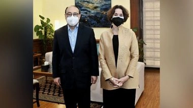 World News | Charge D'Affaires at the US Embassy Patricia Lacina Meets Foreign Secretary Harsh Shringla, Discusses Indo-US Ties