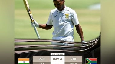 Sports News | SA Vs Ind: Hosts Need 41 Runs to Win 3rd Test (Lunch, Day 4)