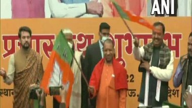 India News | UP Assembly Polls: Anurag Thakur, Yogi Adityanath Flag off BJP's 'Prachar Rath'