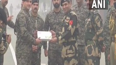 World News | 73rd Republic Day: BSF, Pakistan Army Exchange Sweets, Greetings at Attari-Wagah Border