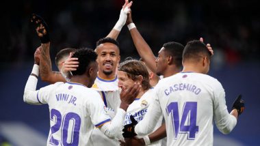 Real Madrid 4–1 Valencia, La Liga 2021–22 Video Highlights: Karim Benzema, Vinicius Junior Braces Ensure Dominant Win for Los Blancos