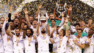 Athletic Bilbao vs Real Madrid Result: Los Blancos Secure Supercopa de Espana 2021-22 Title With 2–0 Victory Despite Being Reduced to 10 Men (Watch Goal Highlights)