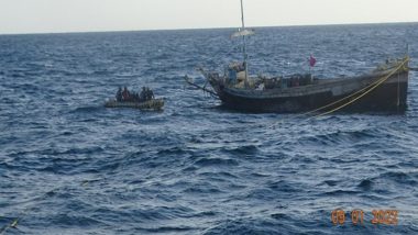 Indian Coast Guard Apprehends Pakistani Boat with 10 Crew Members from Arabian Sea During Night Operations