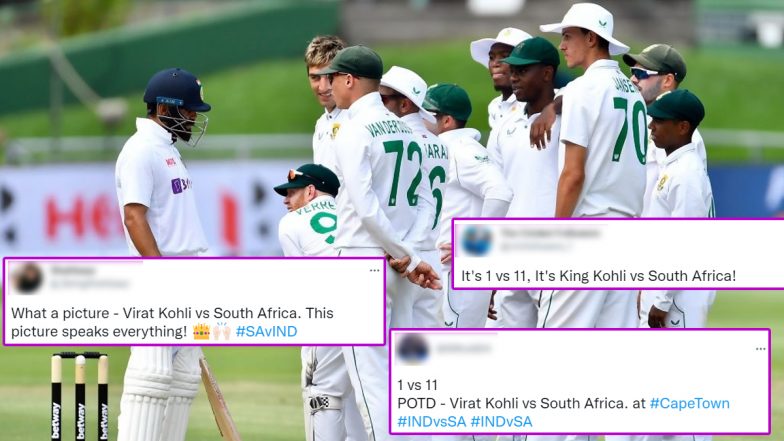 Virat Kohli vs South Africa! Picture of Indian Captain Standing Against Proteas Team During Day 1 of 3rd Test Goes Viral, Netizens React (Check Posts)