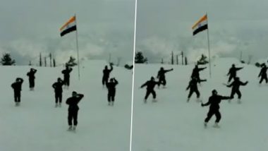 Watch Video: Indian Army Troops Perform 'Khukuri Dance' in Snow-Clad Ranges of Kupwara in Kashmir