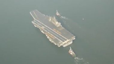Indigenous Aircraft Carrier INS Vikrant Heads Out for Next Set of Sea Trials (Watch Video)