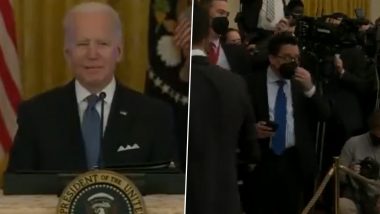 US President Joe Biden Caught on Hot Mic Calling Fox News Correspondent Peter Doocy A 'Stupid Son of a Bitch' for Asking About Inflation (Watch Video)