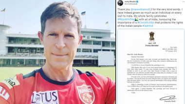 Jonty Rhodes Shares Letter From Prime Minister Narendra Modi on Republic Day 2022, Writes, ‘My Whole Family Celebrates With All of India’ (Check Post)