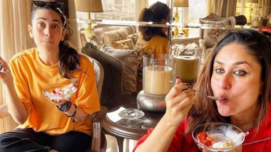 Kareena Kapoor Khan Continues Her ‘Healthy Monday’ With Sister Karisma Kapoor, Binges on Strawberries and Cream (View Pic)