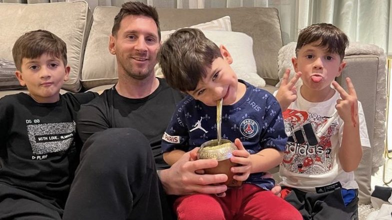 Lionel Messi Enjoys Time With Sons Thiago, Mateo and Ciro; PSG Football Star Shares Adorable Pics on Instagram