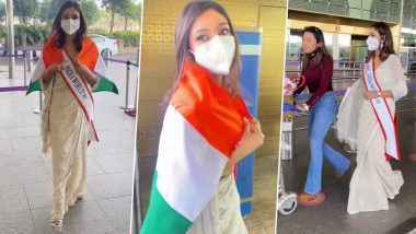 Mrs India World 2021 Navdeep Kaur Leaves Her Country To Compete for Mrs World 2022 Pageant (Watch Video)