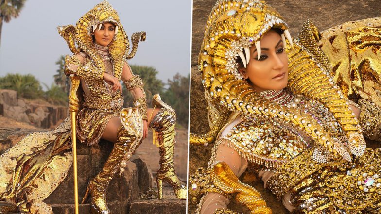 Mrs India World 2022 Navdeep Kaur Slays National Costume With Kundalini Chakra-Inspired Avant Garde Outfit (View Pics and Video)