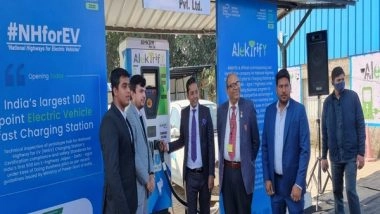 Business News | India's Largest EV Charging Station Opened at National Highway in Gurugram