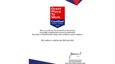 Business News | NIVEA India is Certified as a Great Place to Work®
