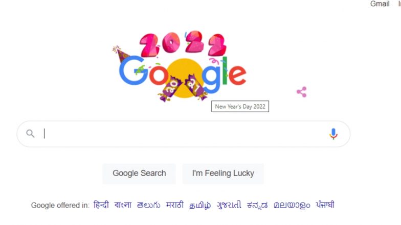 New Year’s Day 2022 Google Doodle Is Here and It’s Pretty in Pink! Check Cute Animation Marking First Day of the New Year