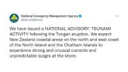New Zealand Issues National Advisory Following Tsunami Activity Following Tonga's Hunga-Tonga-Hunga-Ha'apai Volcano Eruption